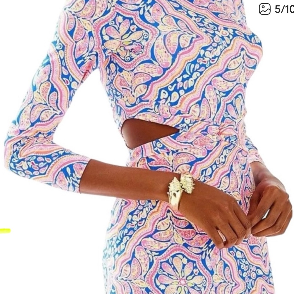 Lilly Pulitzer Large bright Pink and Blue Paisley Dress